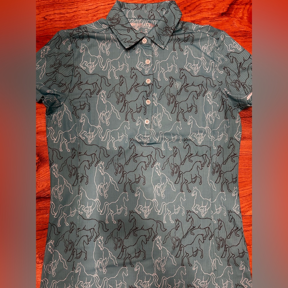Turquoise Ariat drifit polo